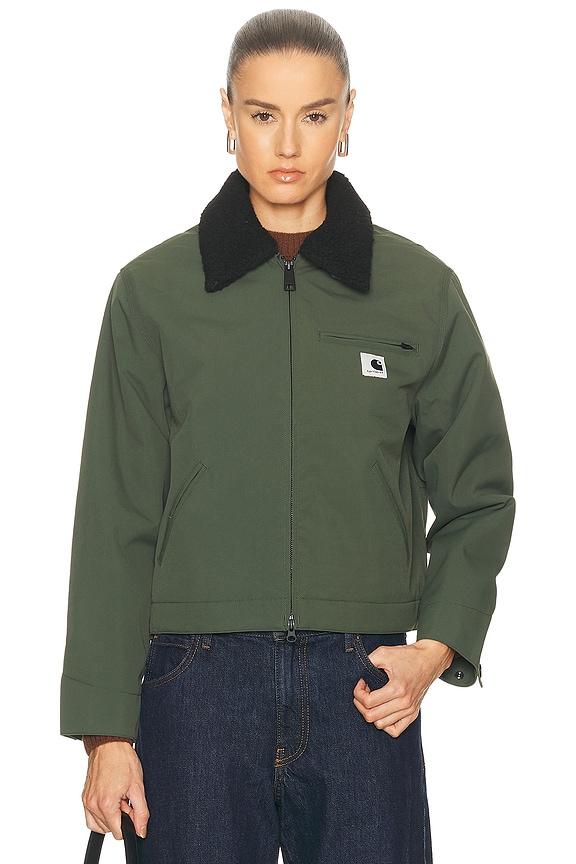 R13 Zip Collar Flight Jacket in Olive | FWRD