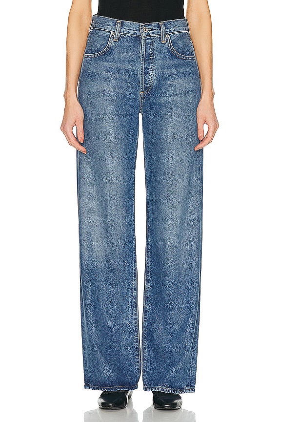 Miu Miu Logo Jean in Azzurro | FWRD