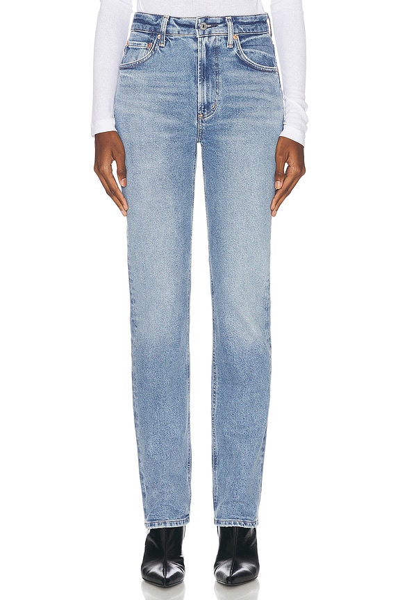Peter Do Twisted Slim Jeans in Light Blue & Dark Blue | FWRD