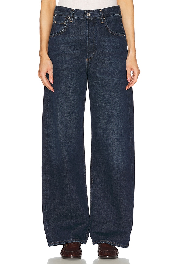 R13 Damon Pleated Wide Leg in Ansel Blue | FWRD