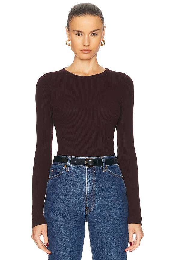 Christopher Esber Open Twist Longsleeve Top in Chocolate | FWRD