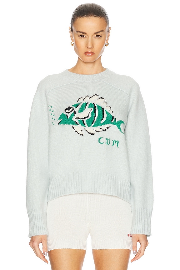 R13 Printed Boyfriend Sweater in Heart Graffiti Print | FWRD