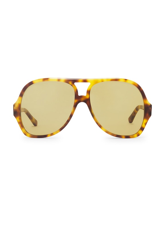 DRIES VAN NOTEN サングラス イエロー Dries Van Noten Shield Sunglasses in Old Gold, T-Shell