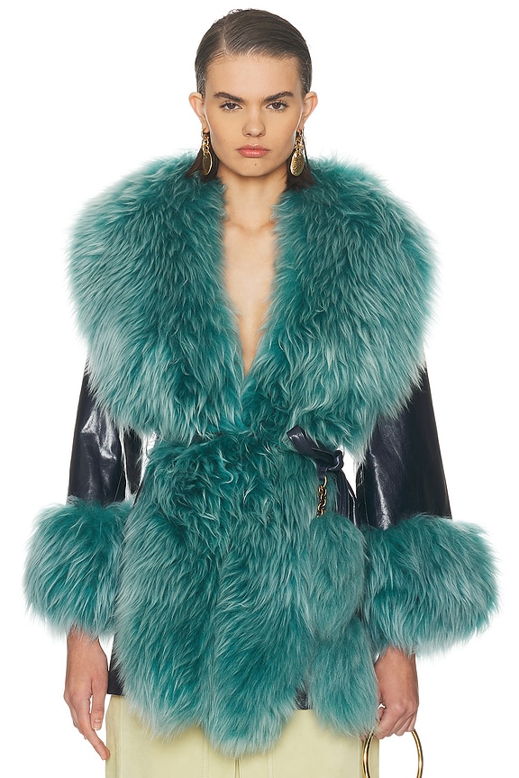 J. Mendel Silver Fox Fur Jacket in Natural | FWRD