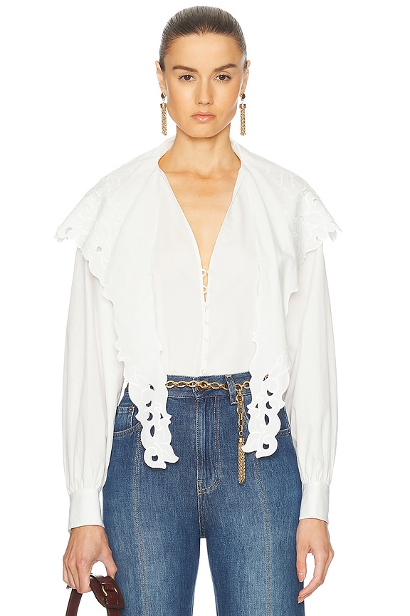 Zimmermann Crush Tie Neck Ruffle Blouse in Pink Floral | FWRD Zimmermann Crush Tie Neck Ruffle Blouse in Pink Floral | FWRD