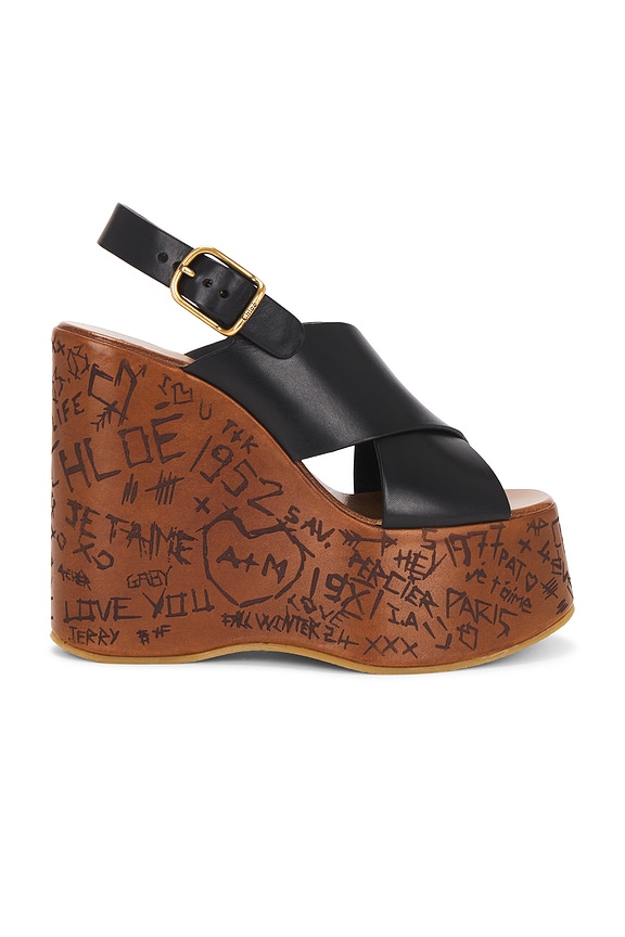 Chloe Maxime Wedge Sandal in Ginger Brown | FWRD