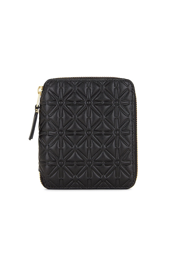 COMME des GARCONS STAR EMBOSSED ZIP FOLD ウォレット COMME des GARCONS Star Embossed Zip Fold Wallet in Off White