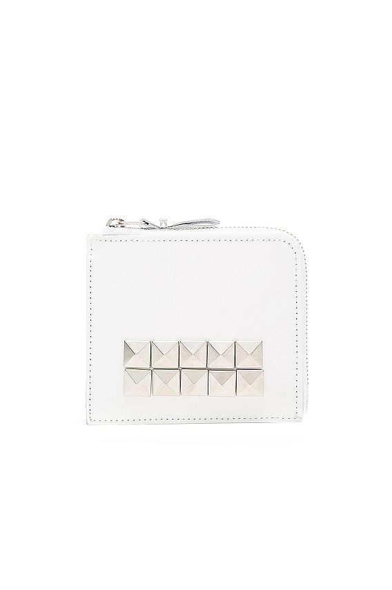 COMME des GARCONS STAR EMBOSSED ZIP FOLD ウォレット COMME des GARCONS Star Embossed Zip Fold Wallet in Off White
