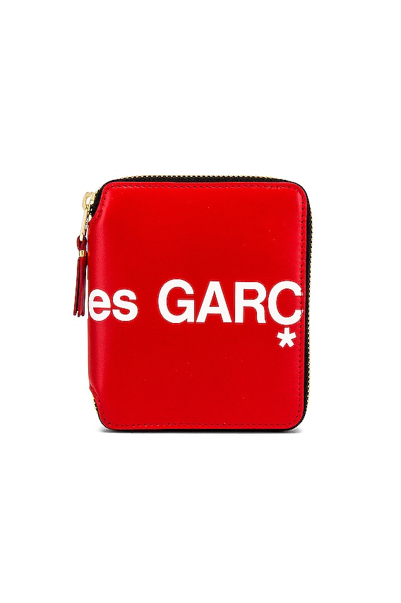 【COMME des GARÇONS】studs zip wallet Polka Dots Embossed Zip Around Wallet in Black | Comme des