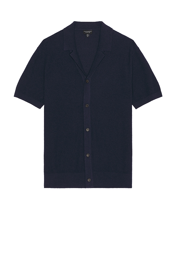 SATURDAYS NYC Canty Cotton Lace Shirt in Navy | FWRD