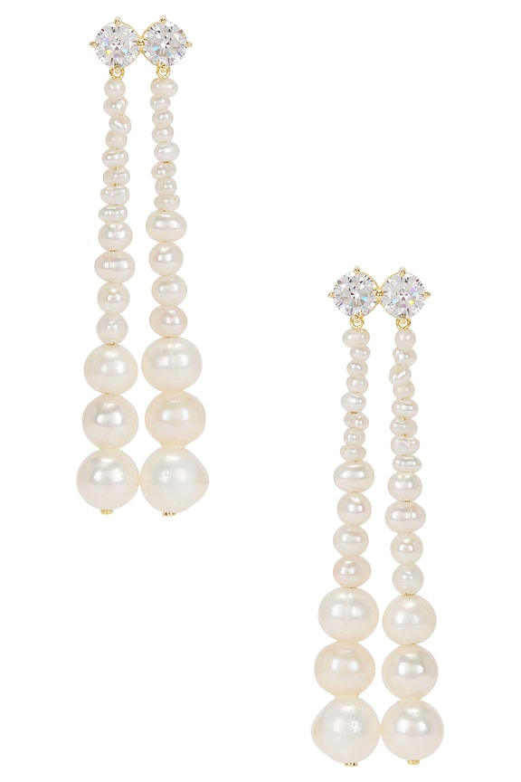 AMINA MUADDI Mini Begum Earrings in Antique Silver & Black