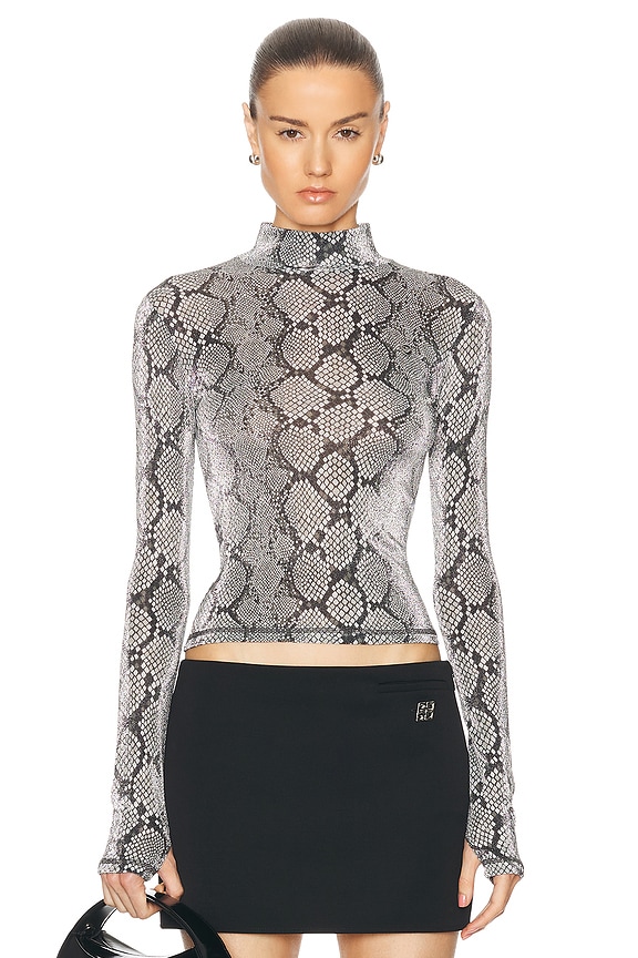Tシャツ・カットソー SELF PORTRAIT Embellished Stretch Mesh Top SELF-PORTRAIT Twist-front cutout crystal-embellished stretch