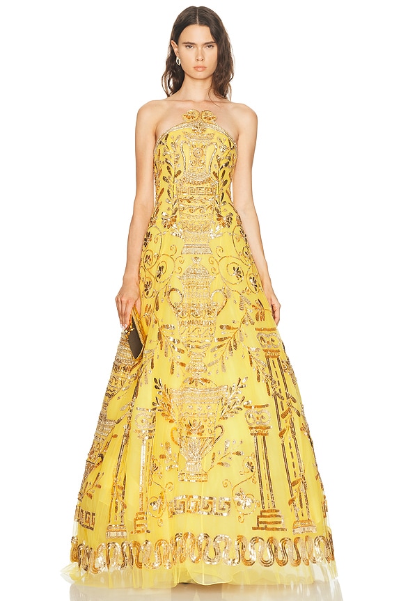 navy blue dress for baby girl Zimmermann Golden Asymmetric Dress in Yellow Toile Floral