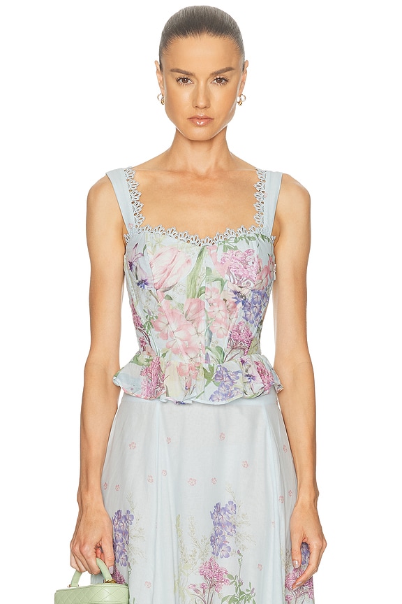 Miaou x Paloma Elsesser Campbell Corset Top in Baroque | FWRD