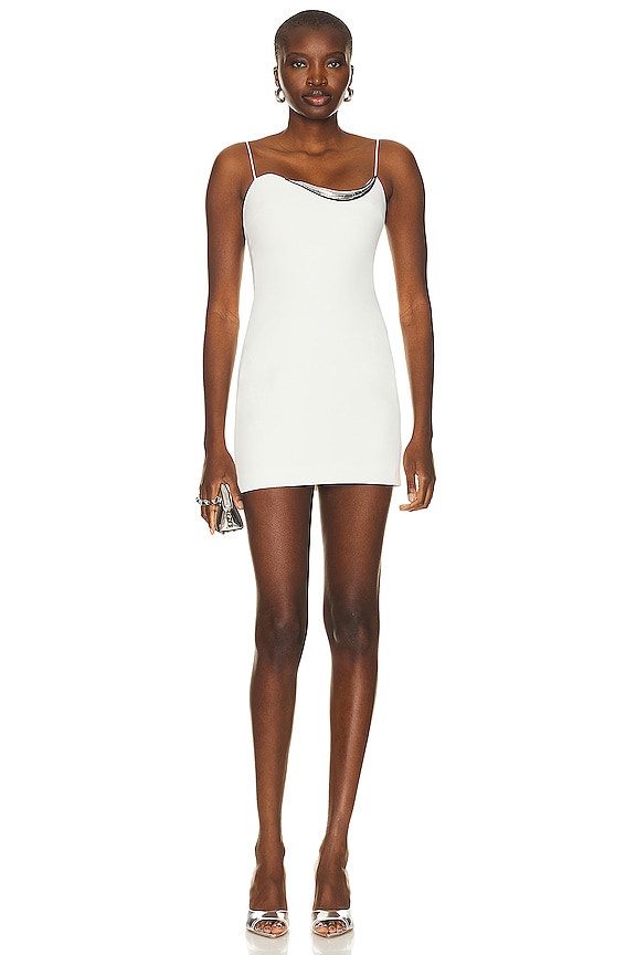 WARDROBE.NYC Ruched Slip Mini Dress in White | FWRD