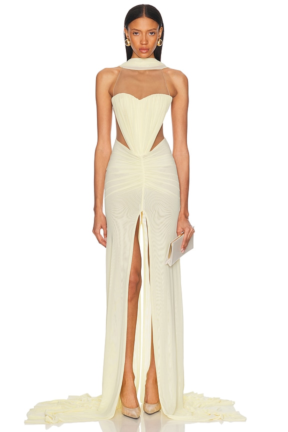 Jacquemus La Robe Fino メッシュロングドレス La Robe Fino gown in black - Jacquemus | Mytheresa