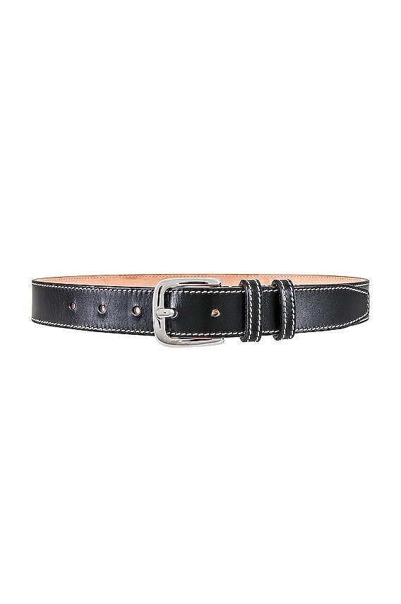 Déhanche Louison Leather Belt XS Camel Ivory Stitch with Silver Hardware DEHANCHE Louison Belt in Camel & Ivory | FWRD main image 2