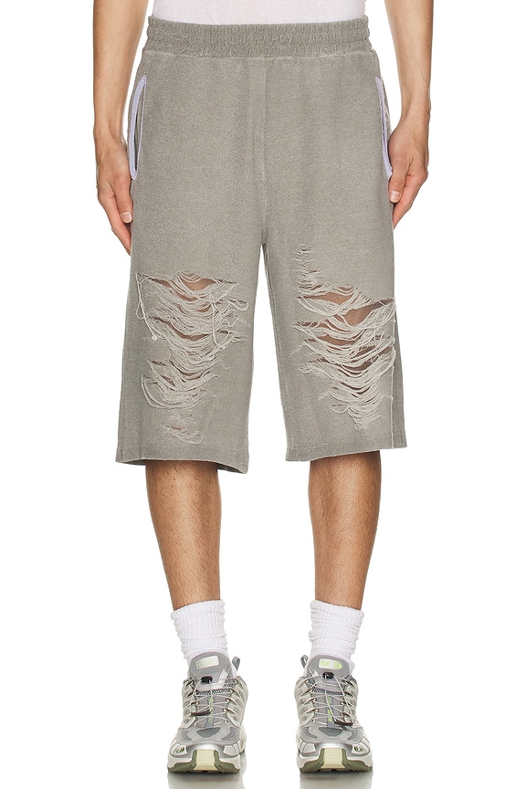 Rick Owens Drawstring Karloff Boxers in Black & Oyster | FWRD