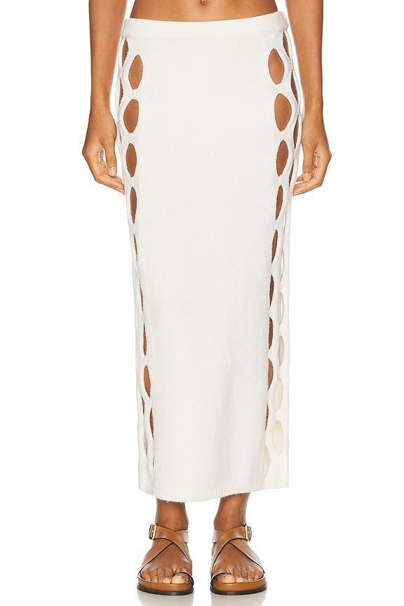 JACQUEMUS Pareo Skirt in Beige & Black Dots | FWRD