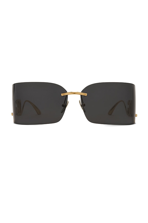 Emilio Pucci Shield Sunglasses in Shiny Pale Gold | FWRD display picture 1