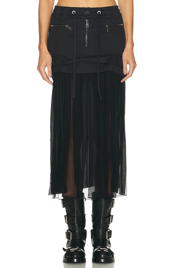 Toteme Satin Knot Skirt in Black | FWRD
