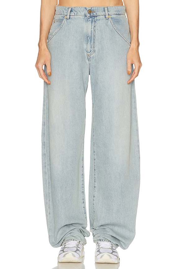 R13 Insert D'arcy Loose Wide Leg in Vintage Indigo | FWRD