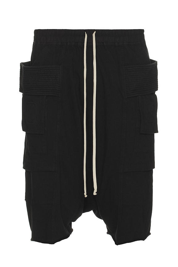 DRKSHDW by Rick Owens Gimp Drawstring Pods Shorts in Black