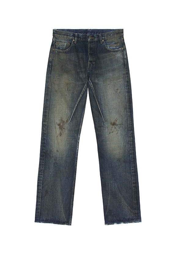 LOEWE FISHERMAN DINIM ヒッコリー Loewe Fisherman Jeans in Navy Blue | FWRD
