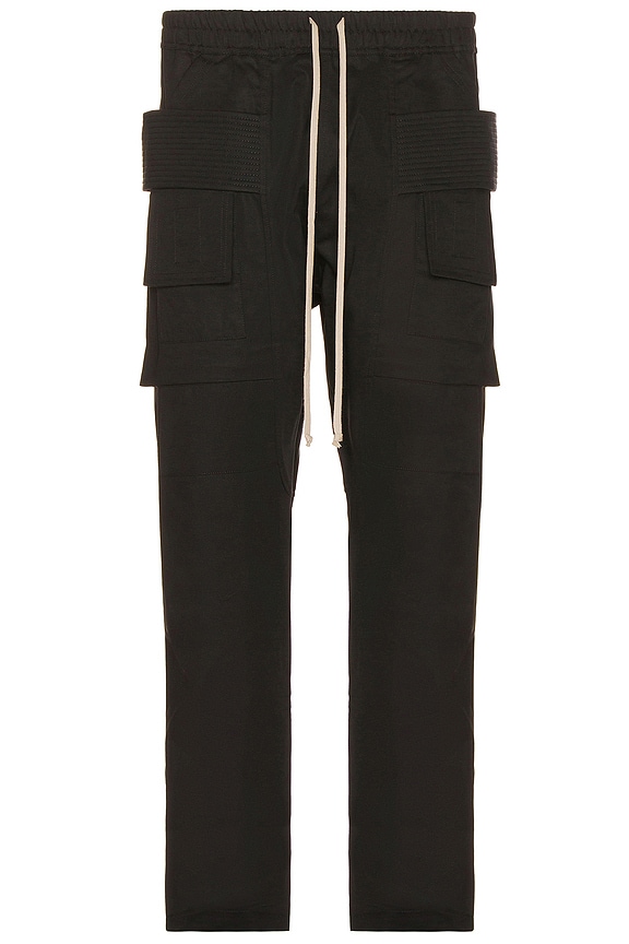 Rick Owens Larry Cargo Jogger in Black & Pearl | FWRD