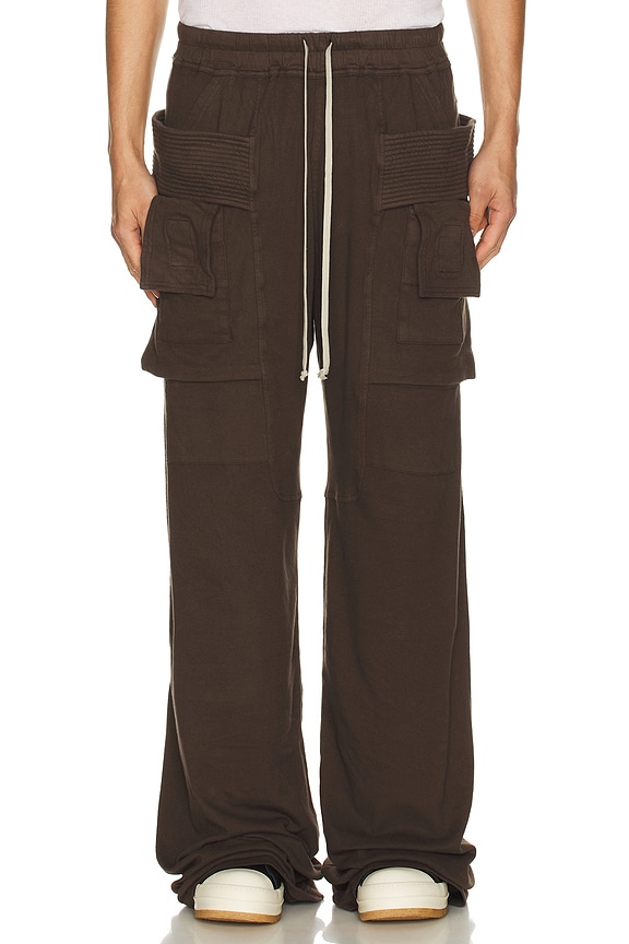 Rick Owens Drawstring Karloff Boxers in Black & Oyster | FWRD