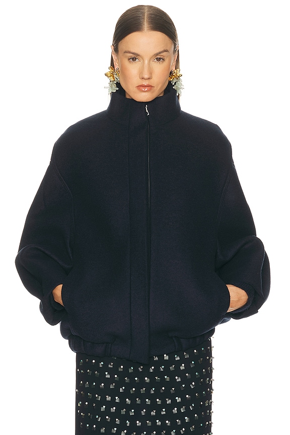 Miu Miu Zip Up Jacket in Grey | FWRD