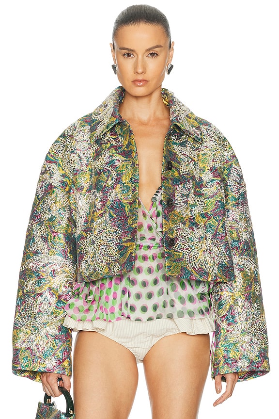 Shushu/Tong Tucked Seam Oversized Track Jacket in Printing | FWRD