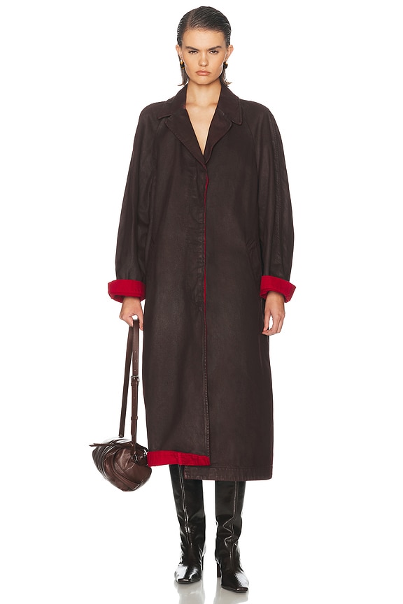 EAVES Kenzie Trench Coat in Ganache | FWRD