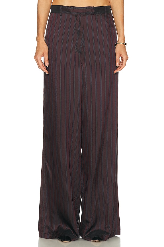 Acne Studios Plave Pinstripe Trouser in Grey Melange | FWRD