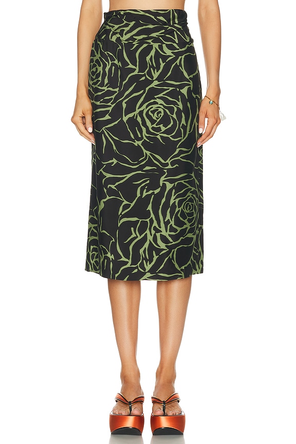 新品DRIES VAN NOTEN SCRANTON SKIRT 38新品 Dries Van Noten Sokna Skirt in Burgundy | FWRD