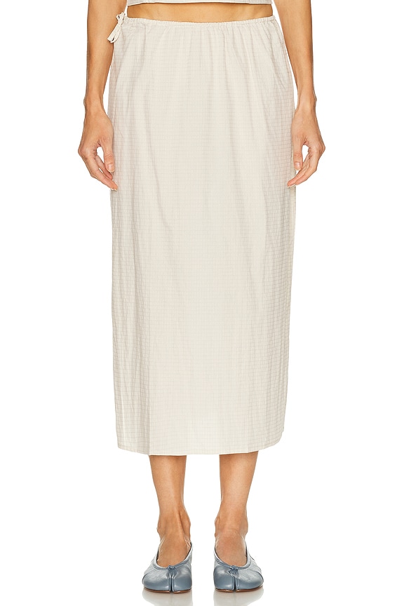 euw multi mesh skirt / ivory 完売品 Staud Procida Skirt in Ivory Micro Stripe | FWRD