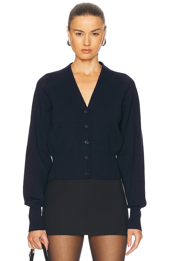 Lemaire Relaxed Twisted Cardigan in Anthracite | FWRD