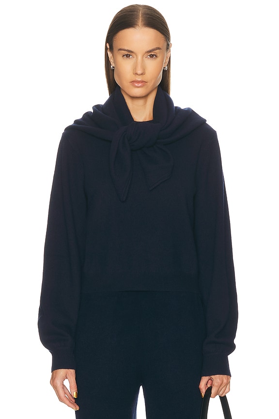 Acne Studios Hooded Zip Sweater in Navy Blue | FWRD