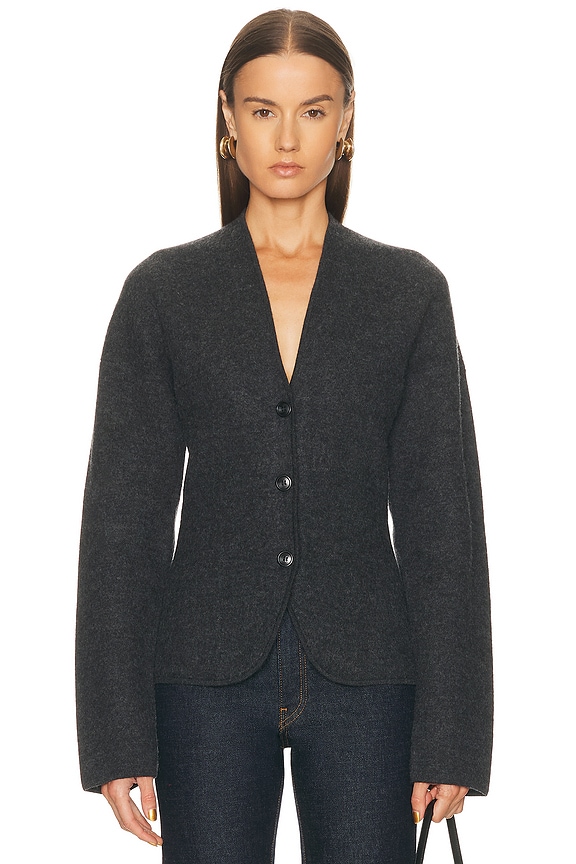 Lemaire Relaxed Twisted Cardigan in Anthracite | FWRD