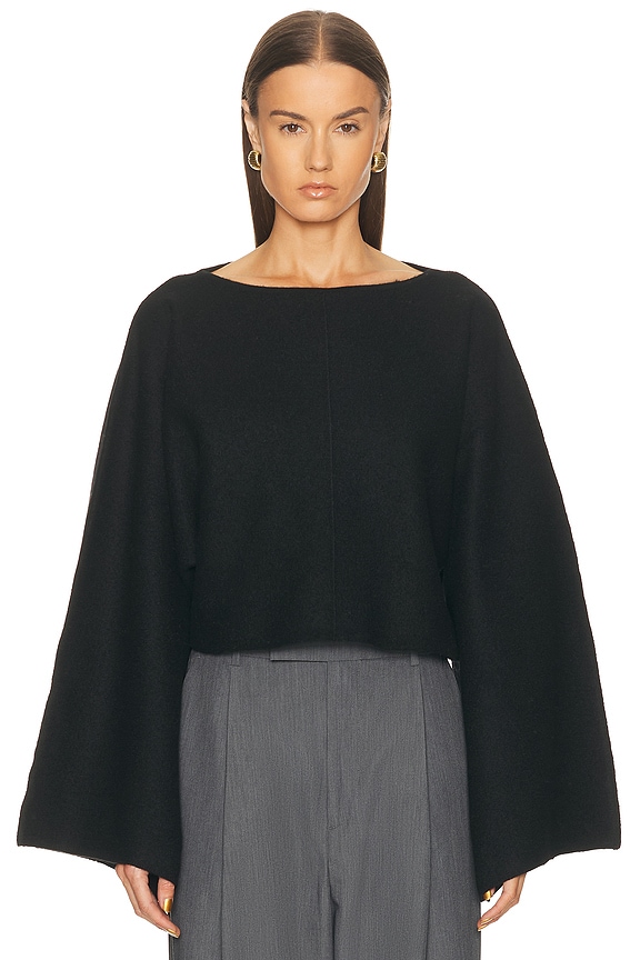 SIMKHAI Marie Off Shoulder Sweater in Black | FWRD
