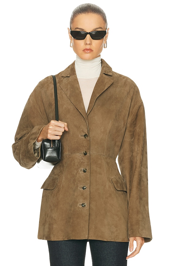 GRLFRND Jayden Distressed Leather Jacket in Dark Brown | FWRD