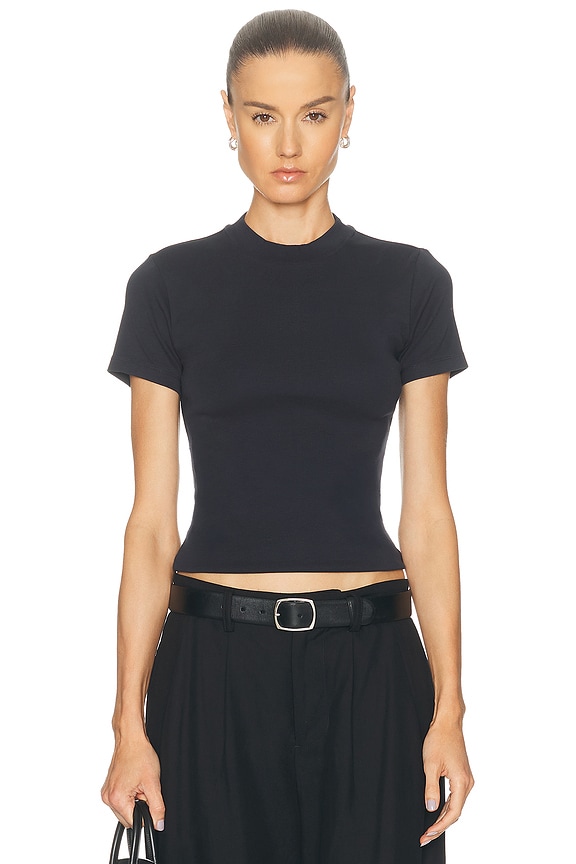 Alexander Wang Logo Elastic Baby Tee in Black | FWRD