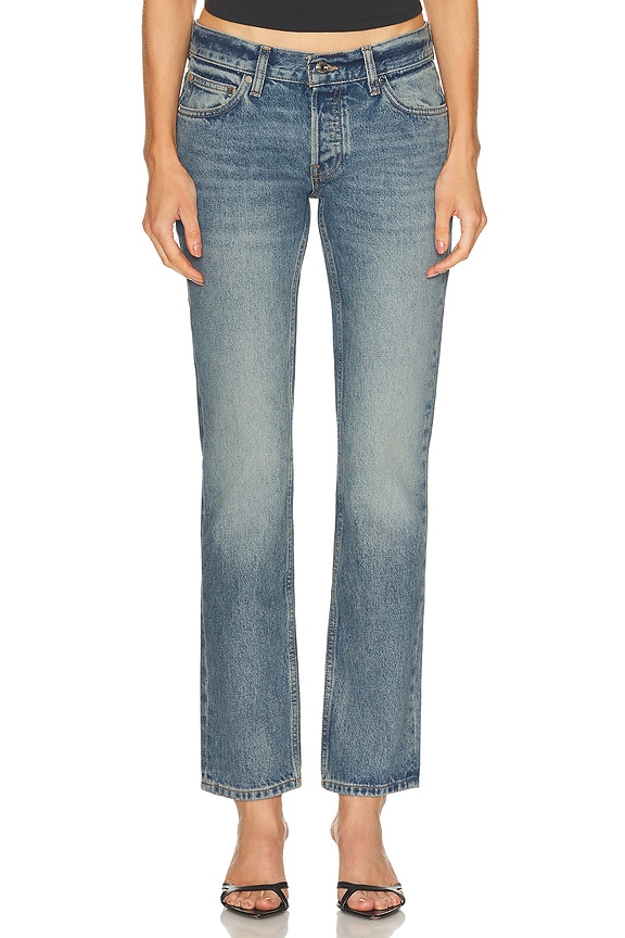 デニム・ジーパン Toteme High rise slim cotton denim jeans High slim denim indigo – TOTEME