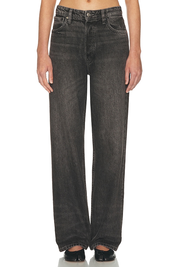 Alexander Wang Moto Wide Leg Jeans in Distressed Brown Overdye | FWRD