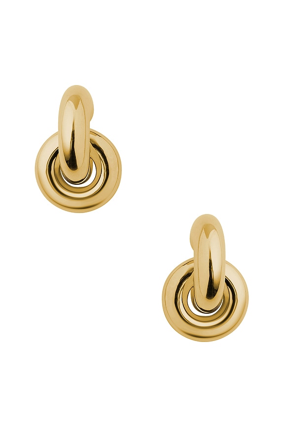 Balenciaga Loop Earrings in Shiny Gold | FWRD