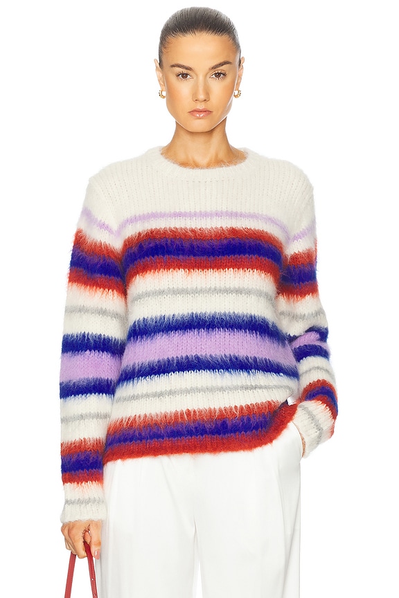Isabel Marant Etoile Gatlin Thin Striped Alpaca Sweater in