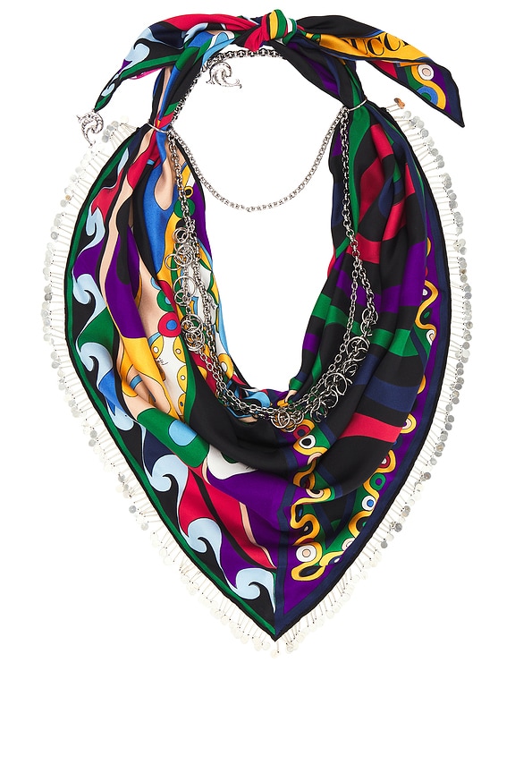 Emilio Pucci Foulard Necklace Scarf in Viola & Rosso | FWRD