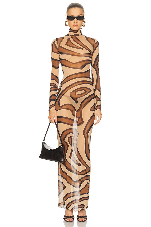 Monse Stripe Sliced Long Sleeve Knit Dress in Midnight Multi | FWRD