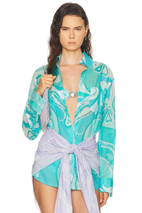 Emilio Pucci Bra Bikini Top in Turquoise | FWRD