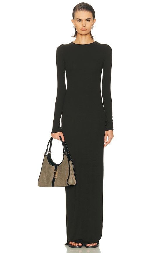 ワンピース ETERNE FW25 LONG SLEEGE CREW NECK MAXI DRESS (CB021 BLK) LONG SLEEVE CREWNECK MAXI DRESS – ÉTERNE
